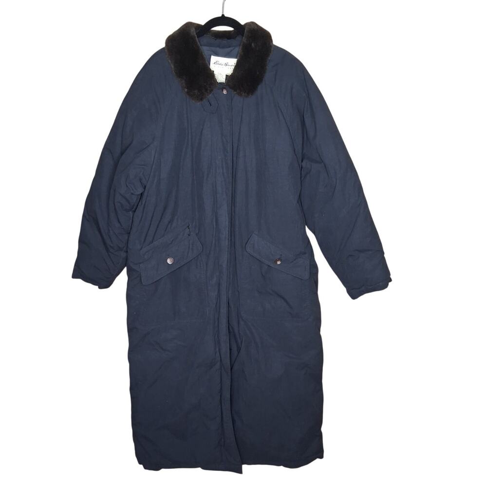 Ladies Vintage Eddie Bauer Goose Down Filled Long Winter Coat Parka Size Large